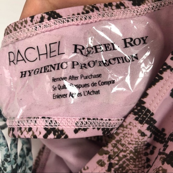 NWT Rachel by Rachel Roy Pink Python Printed Side Laced One-Piece Swimsuit XL - Picture 11 of 12